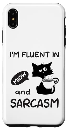 Hülle für iPhone XS Max Ich spreche fließend Miau und Sarkasmus Funny Cat Lady Cat Person von Sarcastic Funny Cat Lady Cat Person Quote Humor