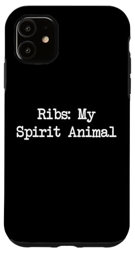 Hülle für iPhone 11 Ribs My Spirit Animal Funny Ribs BBQ Minimalistisches Schreibschreiben von Sarcastic Ribs Barbeque Lover Men & Women Humor