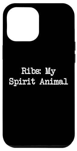 Hülle für iPhone 15 Pro Max Ribs My Spirit Animal Funny Ribs BBQ Minimalistisches Schreibschreiben von Sarcastic Ribs Barbeque Lover Men & Women Humor