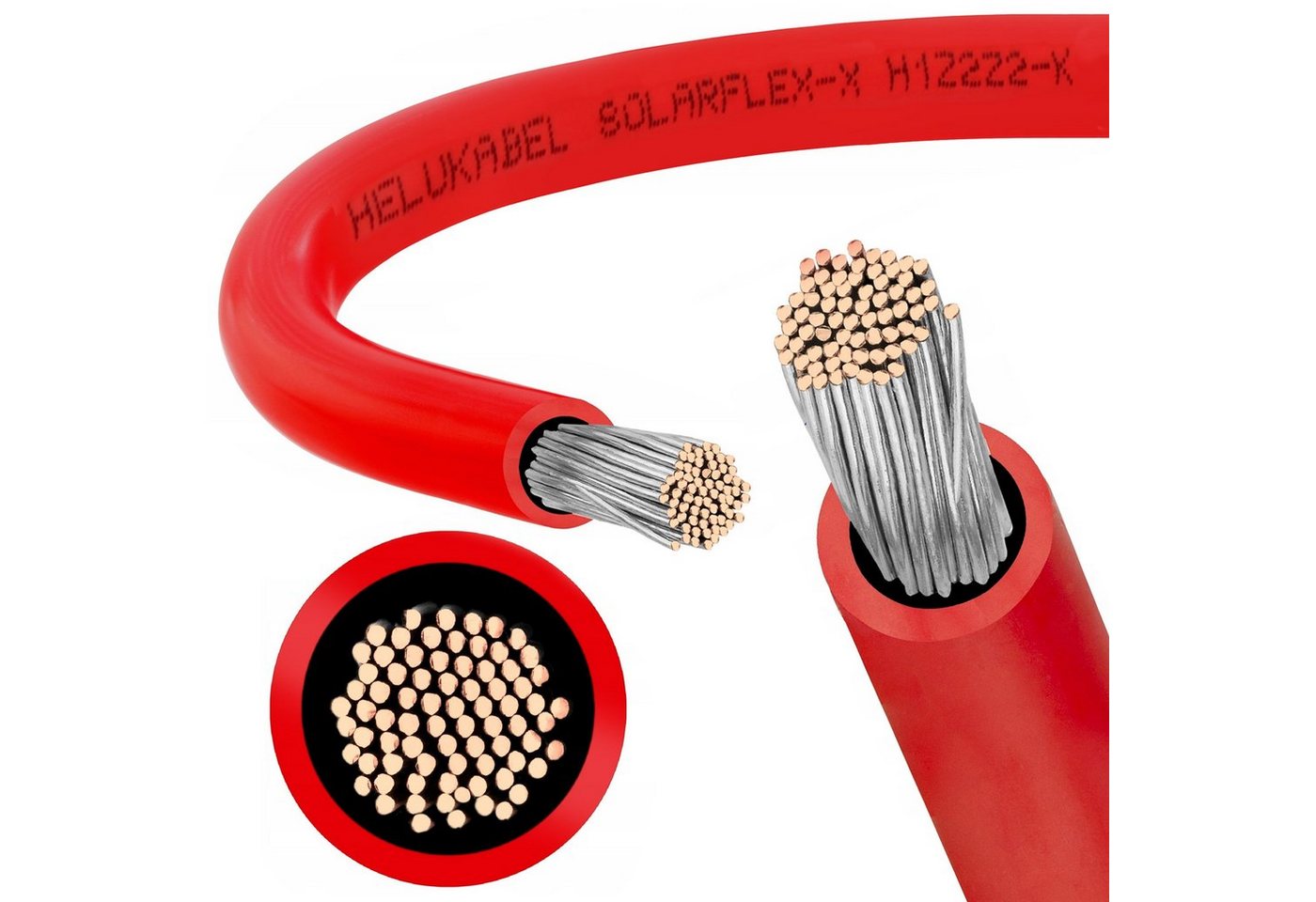 Sarcia.eu Rotes Kabel für Photovoltaikanlagen 4mm - SOLARFLEX-X H1Z2Z2-K 1 m Solarkabel von Sarcia.eu