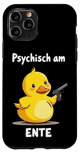 Hülle für iPhone 11 Pro Psychisch am Ente: Süße Ente mit Waffe - Stress, Sarkasmus von Sarkastisches Burnout Stress Enten Wortwitz Design