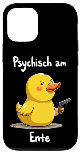 Hülle für iPhone 12/12 Pro Psychisch am Ente: Süße Ente mit Waffe - Stress, Sarkasmus von Sarkastisches Burnout Stress Enten Wortwitz Design