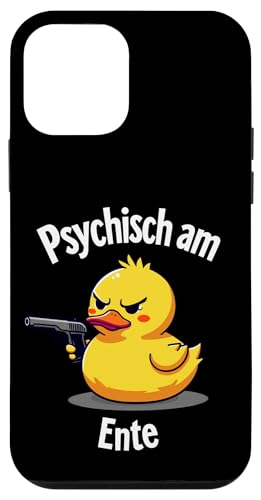 Hülle für iPhone 12 mini Psychisch am Ente: Süße Ente mit Waffe - Stress, Sarkasmus von Sarkastisches Burnout Stress Enten Wortwitz Design