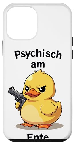 Hülle für iPhone 12 mini Psychisch am Ente: Süße Ente mit Waffe - Stress, Sarkasmus von Sarkastisches Burnout Stress Enten Wortwitz Design