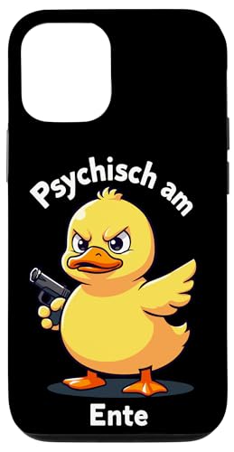 Hülle für iPhone 13 Pro Psychisch am Ente: Süße Ente mit Waffe - Stress, Sarkasmus von Sarkastisches Burnout Stress Enten Wortwitz Design