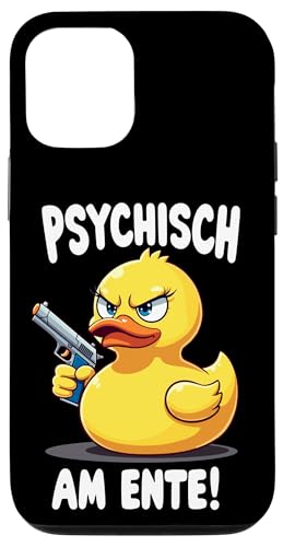 Hülle für iPhone 13 Pro Psychisch am Ente: Süße Ente mit Waffe - Stress, Sarkasmus von Sarkastisches Burnout Stress Enten Wortwitz Design