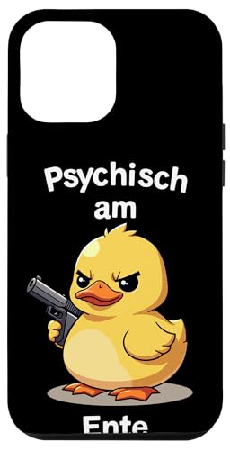 Hülle für iPhone 15 Pro Max Psychisch am Ente: Süße Ente mit Waffe - Stress, Sarkasmus von Sarkastisches Burnout Stress Enten Wortwitz Design