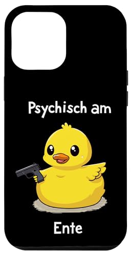 Hülle für iPhone 15 Pro Max Psychisch am Ente: Süße Ente mit Waffe - Stress, Sarkasmus von Sarkastisches Burnout Stress Enten Wortwitz Design