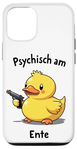 Hülle für iPhone 15 Pro Psychisch am Ente: Süße Ente mit Waffe - Stress, Sarkasmus von Sarkastisches Burnout Stress Enten Wortwitz Design