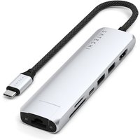 Satechi USB-C 7-in-1 Slim Multiport Adapter mit Ethernet Silber von Satechi