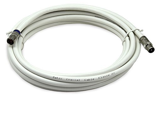 Satix SKK00503 Koaxialkabel F-Schnell-Stecker Horizon Box Modemkabel "F/IEC-Kabel", 5m weiß von Satix