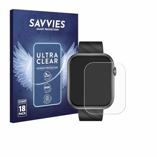 Savvies 18 Stück Schutzfolie für Braidol Smartwatch 1.96" Displayschutz-Folie Ultra-Transparent von Savvies