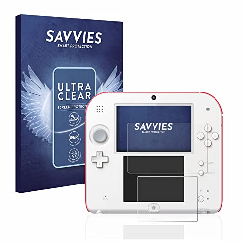 Savvies 18 Stück Schutzfolie für Nintendo 2DS Displayschutz-Folie Ultra-Transparent von Savvies