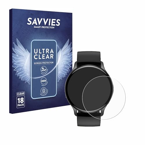 Savvies 18 Stück Schutzfolie für Sross Smartwatch 1.43" Displayschutz-Folie Ultra-Transparent von Savvies