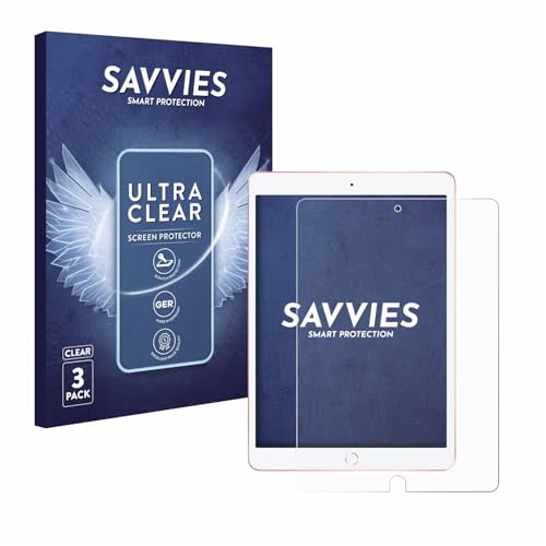 Savvies 3 Stück Schutzfolie für Apple iPad WiFi 10.2" 2019/2020 Displayschutz-Folie Ultra-Transparent von Savvies