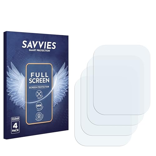 Savvies 4 Stück Full-Screen Schutzfolie für Bekomiya Smartwatch 1.83" Full-Cover Displayschutz-Folie [3D Curved, Transparent] von Savvies