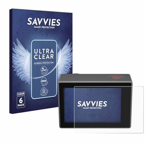 Savvies 6 Stück Schutzfolie für Akaso V50 Elite Displayschutz-Folie Ultra-Transparent von Savvies