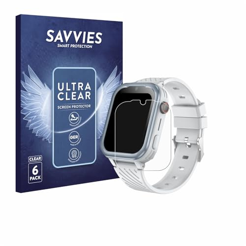 Savvies 6 Stück Schutzfolie für DDIOYIUR Smartwatch Displayschutz-Folie Ultra-Transparent von Savvies