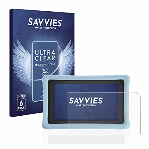 Savvies 6 Stück Schutzfolie für Pebble Gear 7" Kids Tablet Displayschutz-Folie Ultra-Transparent von Savvies