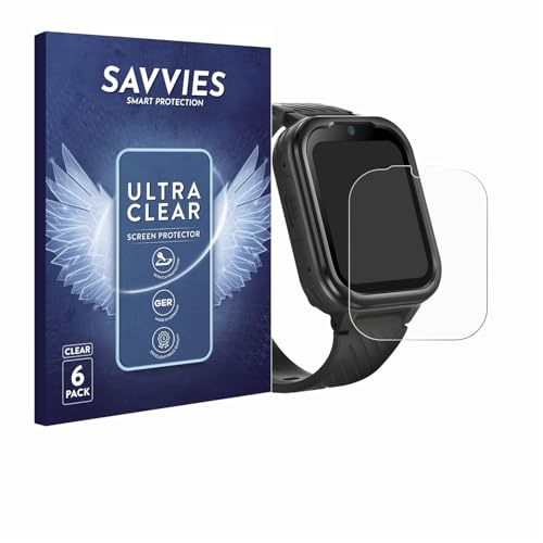 Savvies 6 Stück Schutzfolie für RAYOFI Kids Smartwatch Displayschutz-Folie Ultra-Transparent von Savvies