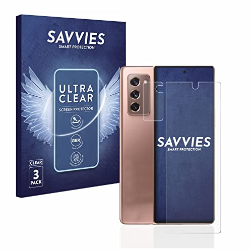 Savvies 6 Stück Schutzfolie für Samsung Galaxy Z Fold 2 5G (Display+Kamera) Displayschutz-Folie Ultra-Transparent von Savvies