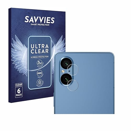Savvies 6 Stück Schutzfolie für Sony Xperia 5 V (NUR Kameraschutz) Displayschutz-Folie Ultra-Transparent von Savvies