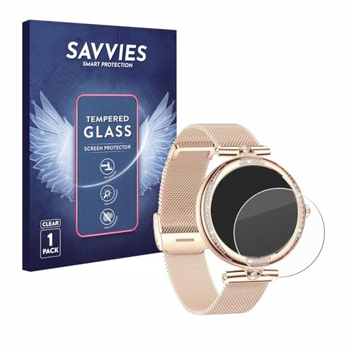 Savvies Panzer Schutz Glas für Bekomiya Smartwatch 1.19" 9H Hartglas, Anti-Fingerprint, Displayschutz von Savvies