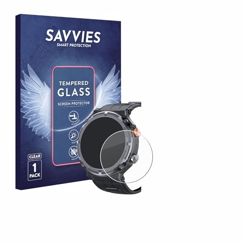 Savvies Panzer Schutz Glas für bedee Smartwatch 1.39" 9H Hartglas, Anti-Fingerprint, Displayschutz von Savvies