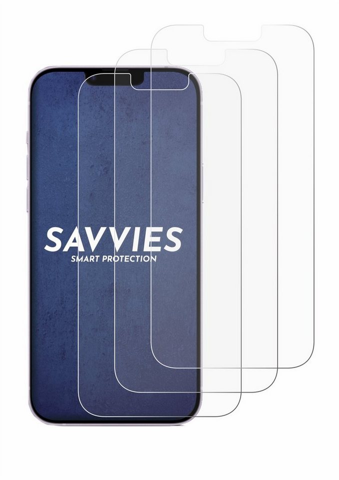 Savvies Schutzfolie für Apple iPhone 14 Plus, Displayschutzfolie, 6 Stück, Folie klar von Savvies