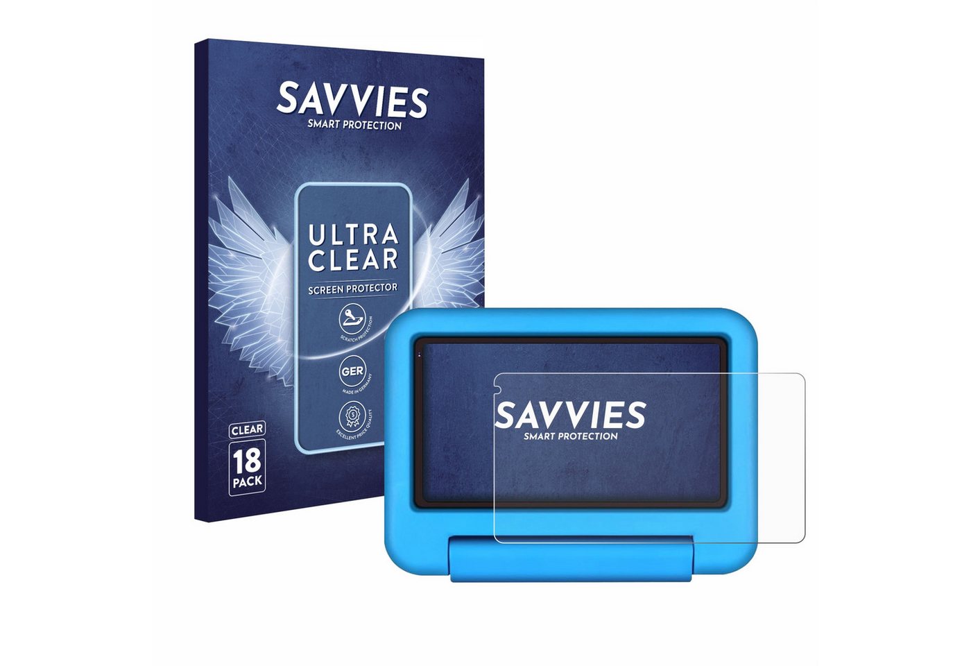 Savvies Displayschutzfolie Schutzfolie für Sebbe S21 Kids Tablet 7", 18 Stück, Displayschutz Schutz Folie Klar Transparent von Savvies