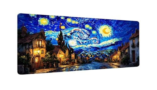 Blauer Sternenhimmel Mauspad XXL 1500x800x3 MM Groß Gaming Mauspad Design Vernähte Kanten, Wetterfest Anti Rutsch Mousepad PC Laptop verbessert Präzision und Geschwindigkeit für Home Office W-776 von Saweefog