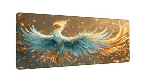 Gaming Mauspad Blauer Phönix Mauspad XXL 1000x500x3 MM, Wetterfest Anti Rutsch Schreibtisch Mouse Pad verbessert Präzision und Geschwindigkeit, Gaming Zubehör für Home Zimmer Deko Aesthetic W-754 von Saweefog