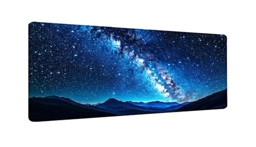 Gaming Mauspad Blauer Sternenhimmel Mauspad XXL 1000x500x3 MM, Wetterfest Anti Rutsch Schreibtisch Mouse Pad verbessert Präzision Geschwindigkeit, Gaming Zubehör für Home Zimmer Deko Aesthetic W-774 von Saweefog