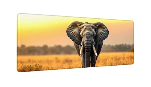 Gaming Mauspad Elefant Tier Mauspad XXL 1000x500x3 MM, Wetterfest Anti Rutsch Schreibtisch Mouse Pad verbessert Präzision und Geschwindigkeit, Gaming Zubehör für Home Zimmer Deko Aesthetic W-100 von Saweefog