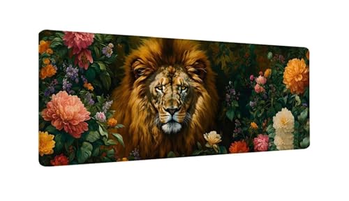 Gaming Mauspad Löwenblume Mauspad XXL 1000x500x3 MM, Wetterfest Anti Rutsch Schreibtisch Mouse Pad verbessert Präzision und Geschwindigkeit, Gaming Zubehör für Home Zimmer Deko Aesthetic W-910 von Saweefog