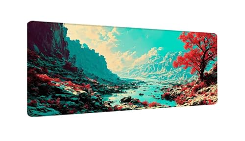 Gaming Mauspad Strukturansicht Mauspad XXL 1000x500x3 MM, Wetterfest Anti Rutsch Schreibtisch Mouse Pad verbessert Präzision und Geschwindigkeit, Gaming Zubehör für Home Zimmer Deko Aesthetic W-916 von Saweefog