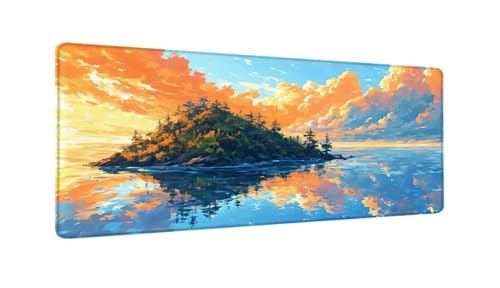 Gelbe Wolke Mauspad XXL 1500x800x3 MM Groß Gaming Mauspad Design Vernähte Kanten, Wetterfest Anti Rutsch Mousepad PC Laptop verbessert Präzision und Geschwindigkeit für Home Office, Geschenke W-727 von Saweefog