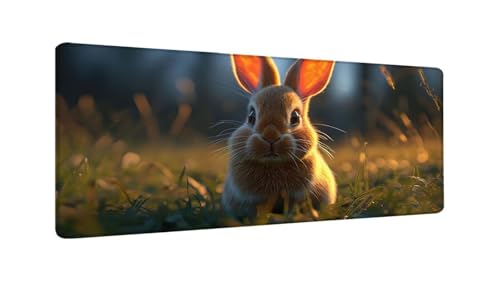 Kaninchen Tier Mauspad XXL 1500x800x3 MM Groß Gaming Mauspad Design Vernähte Kanten, Wetterfest Anti Rutsch Mousepad PC Laptop verbessert Präzision und Geschwindigkeit für Home Office, Geschenke W-433 von Saweefog