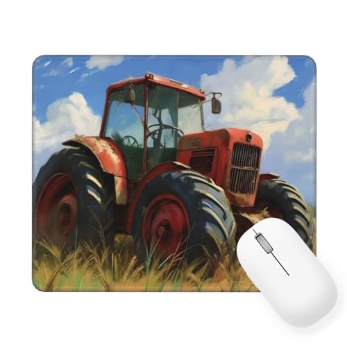 Mousepad Bauernhof Mauspad Kleine 320 x 260 mm, Traktor Mauspad mit Rutschfester Gummiunterseite, Wasserdichtes Mouse Pad, Mini Gaming Mauspad für Damen,Herren,Kabellose Maus Laptop Büro Zuhause W-724 von Saweefog