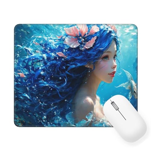 Mousepad Blau Mauspad Kleine 220 x 180 mm, Mädchen Mauspad mit Rutschfester Gummiunterseite, Wasserdichtes Mouse Pad, Mini Gaming Mauspad für Damen, Herren, Kabellose Maus Laptop Büro Zuhause W-536 von Saweefog