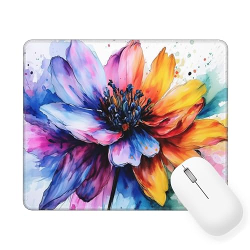 Mousepad Farbe Mauspad Kleine 320 x 260 mm, Blume Mauspad mit Rutschfester Gummiunterseite, Wasserdichtes Mouse Pad, Mini Gaming Mauspad für Damen, Herren, Kabellose Maus Laptop Büro Zuhause W-160 von Saweefog