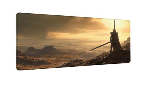 Samurai-Berg Mauspad XXL 1500x800x3 MM Groß Gaming Mauspad Design Vernähte Kanten, Wetterfest Anti Rutsch Mousepad PC Laptop verbessert Präzision und Geschwindigkeit für Home Office, Geschenke W-933 von Saweefog