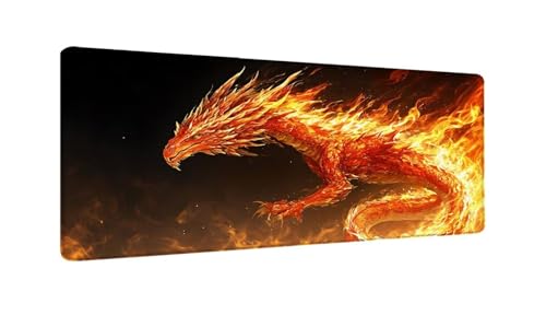 Schreibtischunterlage 120x60 CM XXL Mauspad Fantasie Drache Mousepad mit Genähten Kanten, Wasserfest Mouse Pad mit Rutschfeste Unterseite, Desk Zubehör für Büro Zimmer Deko, Geschenke für Männer W-847 von Saweefog