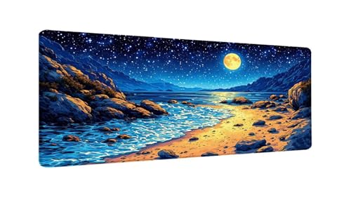 Schreibtischunterlage 120x60 cm XXL Mauspad Abstrakter Sternenhimmel Mousepad mit Genähten Kanten, Wasserfest Mouse Pad mit rutschfeste Unterseite, Desk Zubehör für Büro Zimmer Deko, Geschenke W-92 von Saweefog