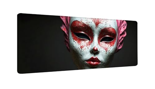 Schreibtischunterlage 120x60 cm XXL Mauspad Maske Frau Mousepad mit Genähten Kanten, Wasserfest Mouse Pad mit rutschfeste Unterseite, Desk Zubehör für Büro Zimmer Deko, Geschenke für Männer W-362 von Saweefog