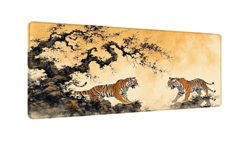 Schreibtischunterlage 120x60 cm XXL Mauspad Tigerbaum Mousepad mit Genähten Kanten, Wasserfest Mouse Pad mit rutschfeste Unterseite, Desk Zubehör für Büro Zimmer Deko, Geschenke für Männer W-288 von Saweefog