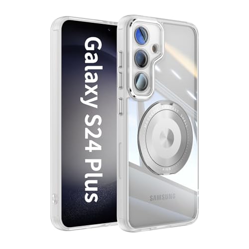 Sawiqpd Schutzhülle für Samsung Galaxy S24 Plus 5G, mit Ringständer, Anti-Drop-Hülle, transparente Kristall-Handyhülle, stoßfest, robust, schlanke Passform, Schutzhülle für Galaxy S24 Plus 5G, von Sawiqpd