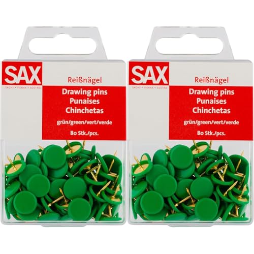 Reißnägel (Grün, Reißnägel) (Packung mit 2) von Sax