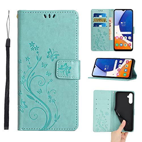 ScandiCasis für Samsung Galaxy S24 Plus/S25 Plus Klapphülle, Blumen Lederhülle mit Kartenfach Ständer Wallet Hülle, Magnet Klappbar Stoßfeste Handyhülle, Minzgrün ScandiCasis für Samsung Galaxy S24 Plus/S25 Plus Klapphülle, Blumen Lederhülle mit Kartenfach Ständer Wallet Hülle, Magnet Klappbar Stoßfeste Handyhülle, Minzgrün von ScandiCasis