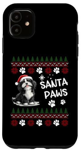 Hülle für iPhone 11 Niedlicher Schapendoes Hund hässliche Weihnachtsmannpfoten von Schapendoes Christmas Dog Breed Designs